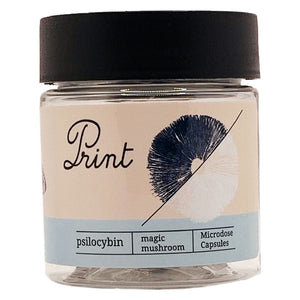 PRINT | Microdose | 4oz Clear Plastic Jars | Child Resistant | Magic Mushroom Packaging