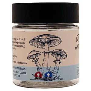 PRINT | Microdose | 4oz Clear Plastic Jars | Child Resistant | Magic Mushroom Packaging