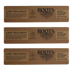 ROOTS 3.5g Jar Labeling | 3oz | 1.5" x 6.5”